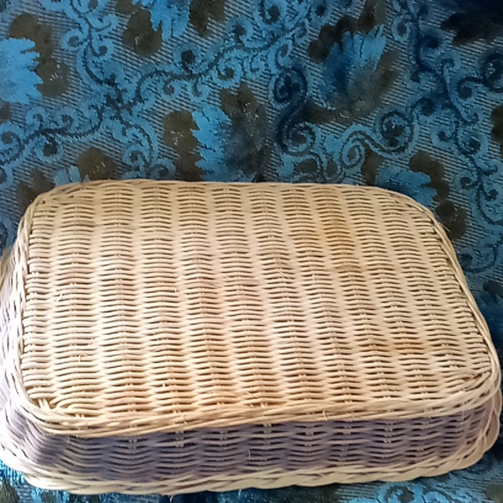 3 pretty assorted baskets with wicker, rope and rattan